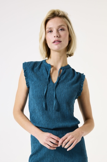 Garcia Top TOP MET STRUCTUUR G50223 5079 Blue Lagoon