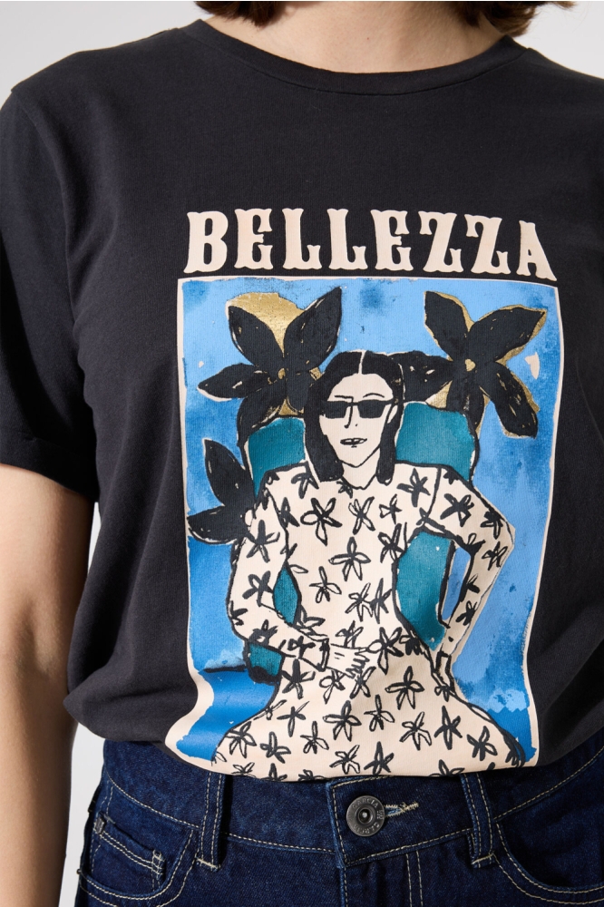 Garcia grijze dames t-shirt | Close up