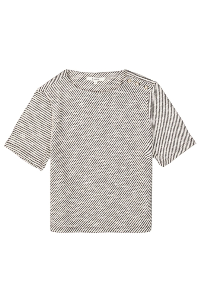 Garcia zwarte dames t-shirt | Vooraanzicht