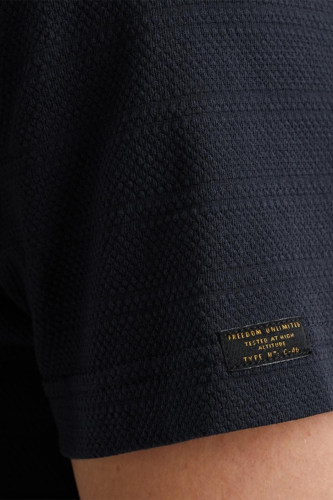 PME legend blauwe heren t-shirt | Close up
