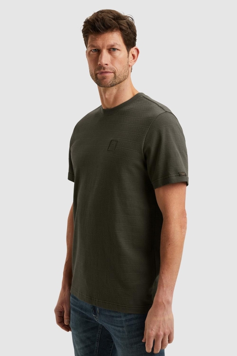 PME legend groene heren t-shirt | Model zijaanzicht