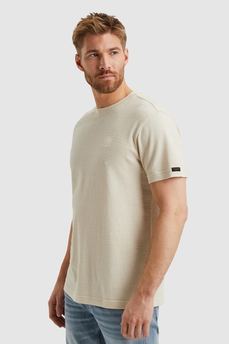 PME legend beige heren t-shirt | Model zijaanzicht