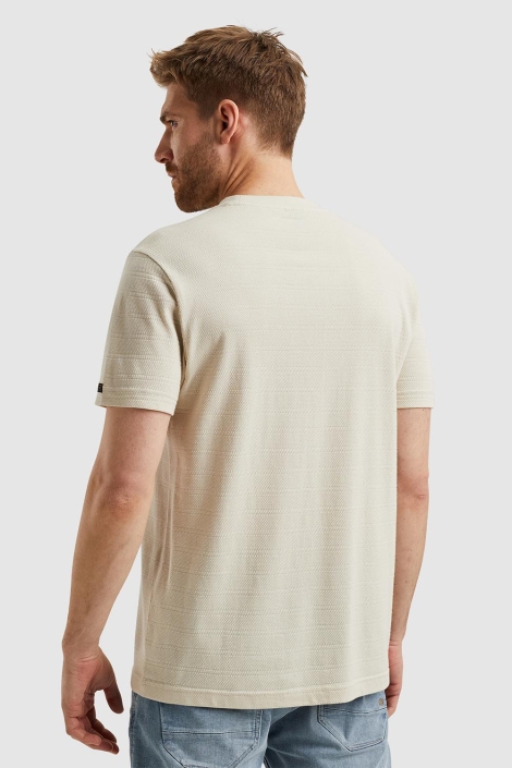 PME legend beige heren t-shirt | Model achteraanzicht