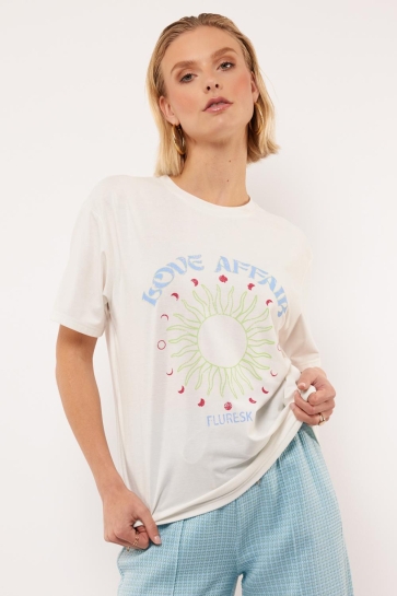 Fluresk T-shirt VIOLA T SHIRT 25VQF13 012 ECRU