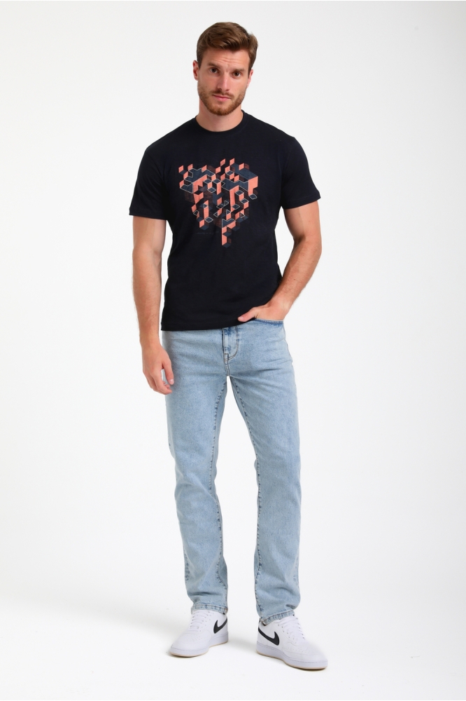 T SHIRT MET FRONTPRINT 155516 301 navy