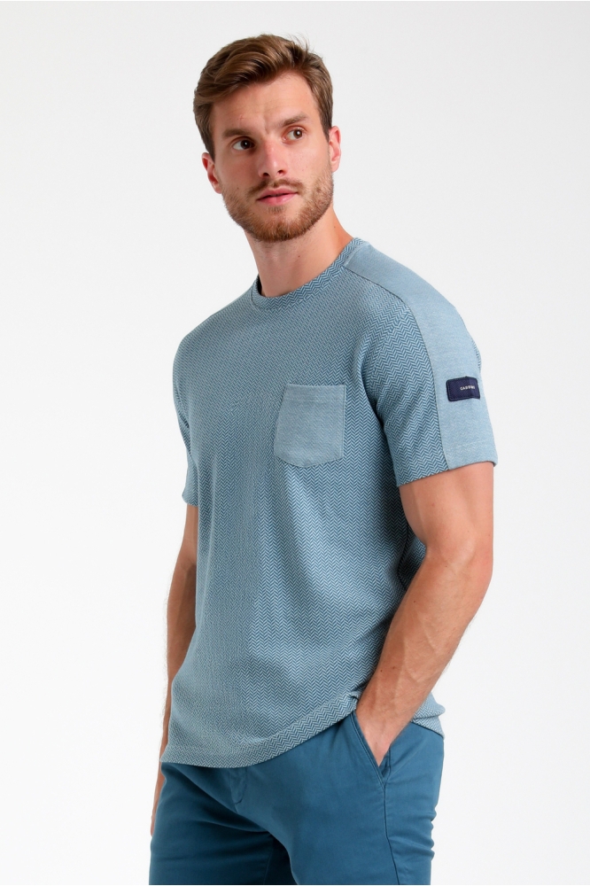 ZIGZAG STRUCTUUR T SHIRT 155520 0003 petrol