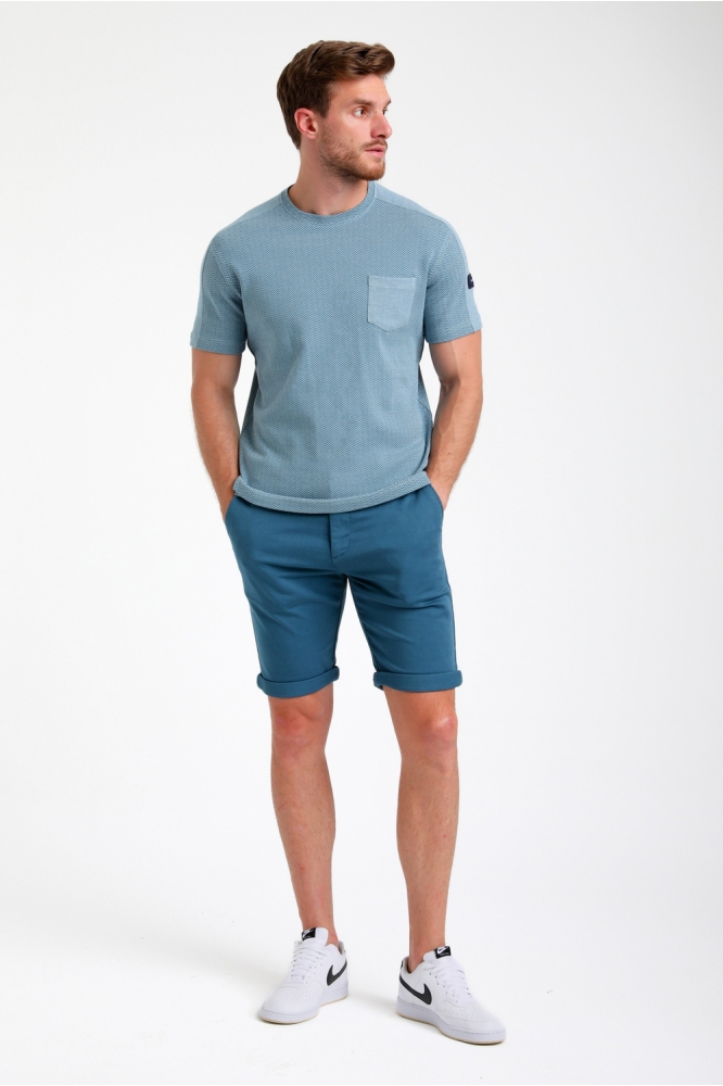 ZIGZAG STRUCTUUR T SHIRT 155520 0003 petrol