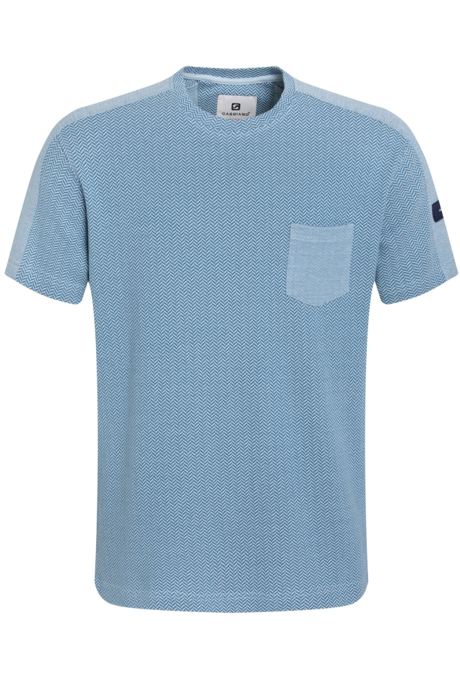 ZIGZAG STRUCTUUR T SHIRT 155520 0003 petrol