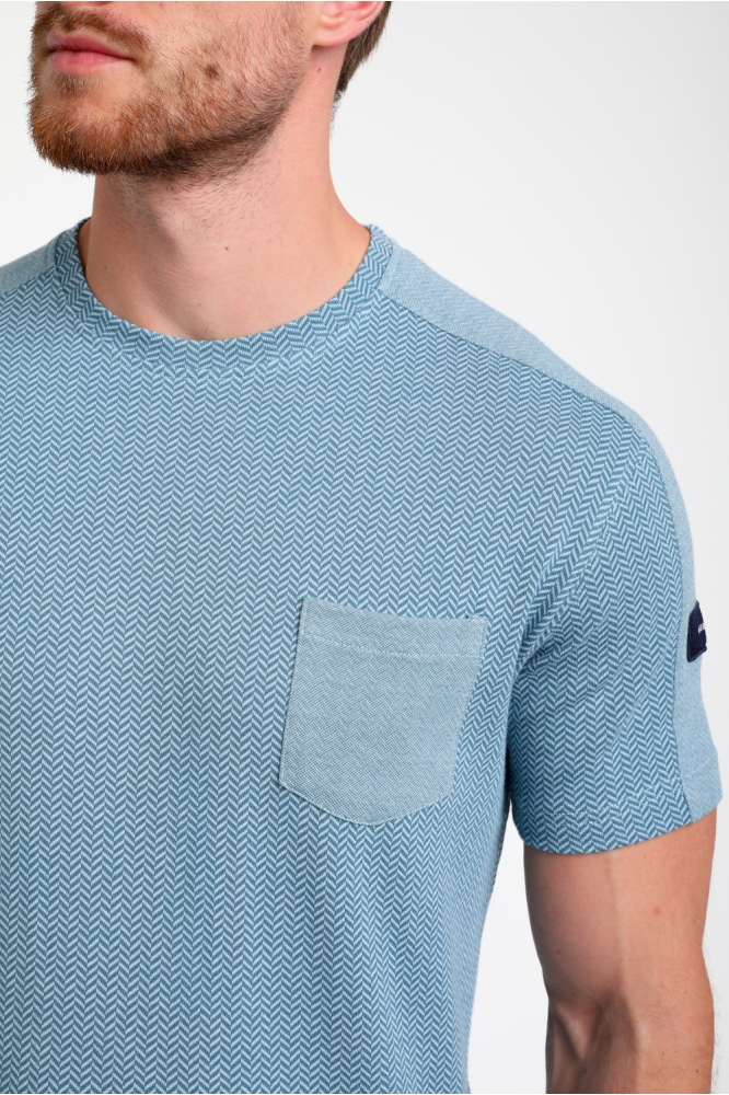 ZIGZAG STRUCTUUR T SHIRT 155520 0003 petrol