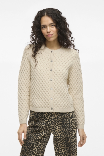 Vila Vest VIKALI L/S O-NECK KNIT BUTTON CARDI 14107982 BIRCH