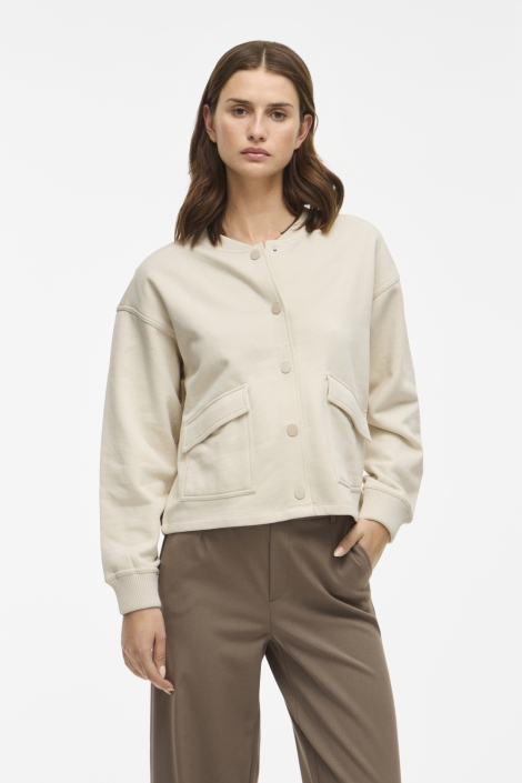 Vila beige dames jas | Model vooraanzicht
