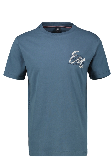 Lerros blauwe heren t-shirt | Vooraanzicht
