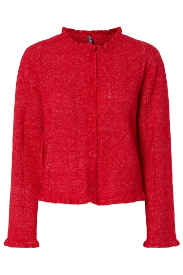Pieces Vest PCJASMIJN LS O-NECK KNIT CARIDGAN 17159474 GOJI BERRY