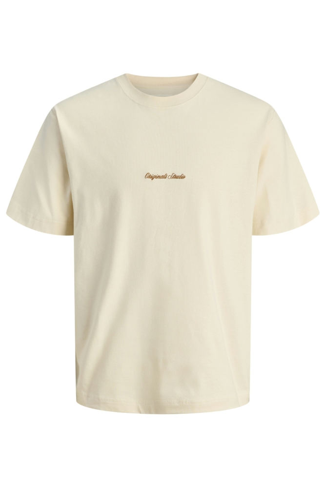 Jack & Jones beige heren t-shirt | Vooraanzicht