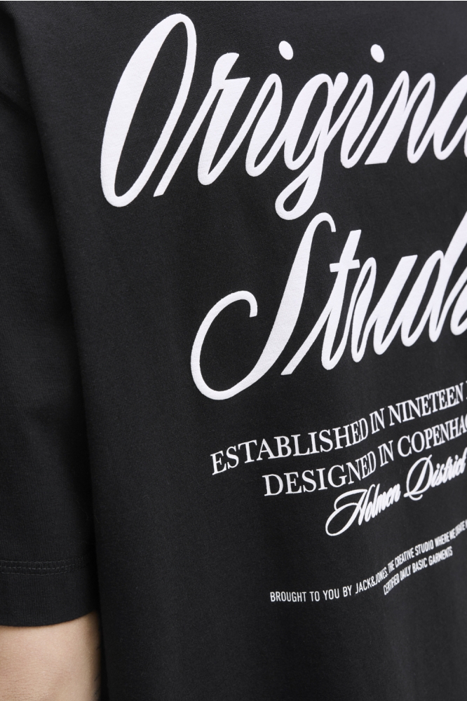 Jack & Jones zwarte heren t-shirt | Close up