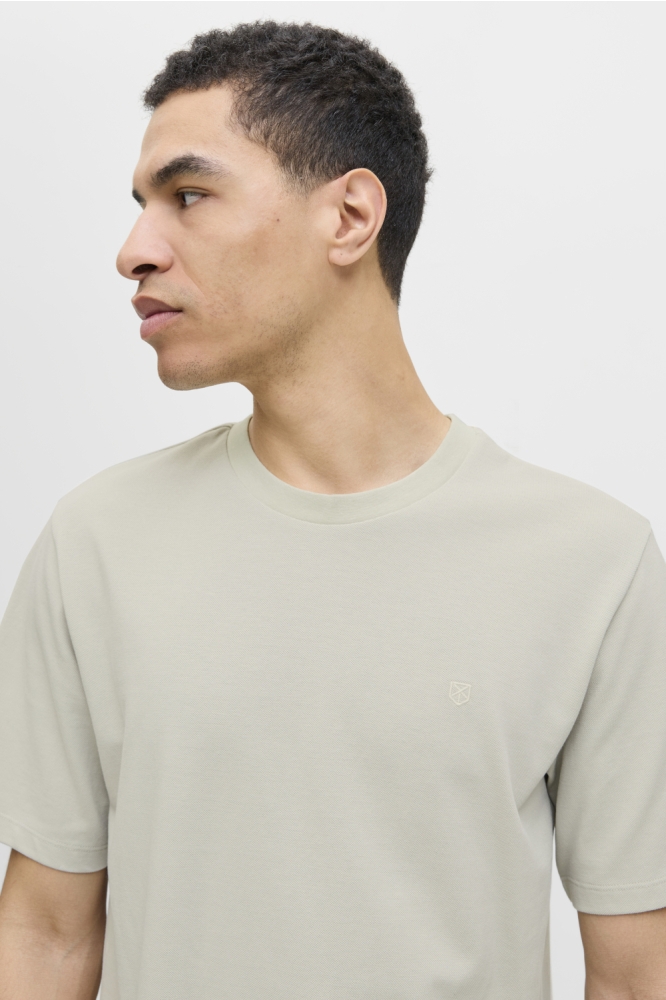 Jack & Jones beige heren t-shirt | Close up