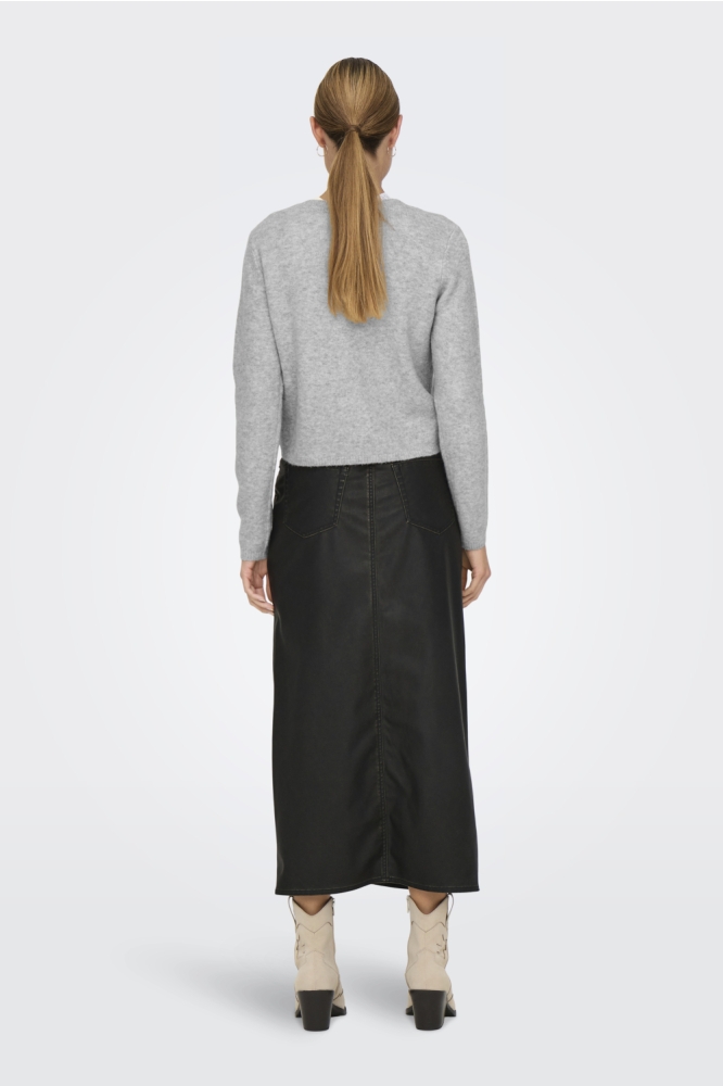 Jacqueline de Yong grijze dames vest | Model achteraanzicht