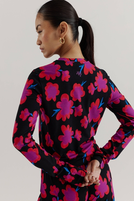 Harper & Yve zwarte dames t-shirt | Model achteraanzicht