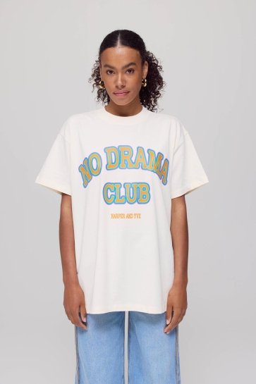 Harper & Yve T-shirt NODRAMACLUB SS AW25Y307 101 Ecru