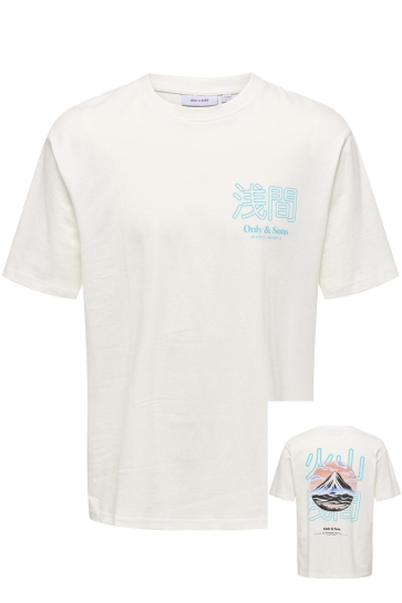 Only & Sons T-shirt ONSMOUNTAIN LOGO RLX SS TEE CS 22033553 CLOUD DANCER