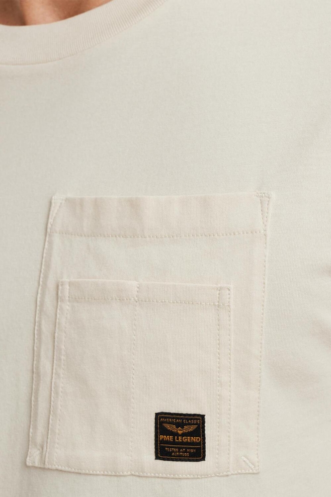 PME legend beige heren t-shirt | Close up