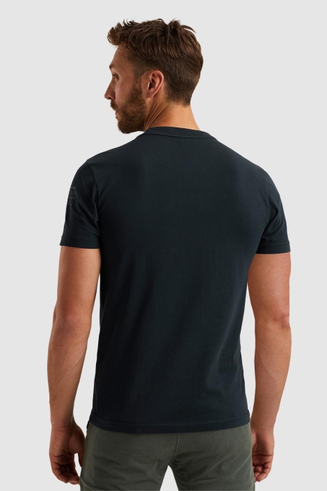 PME legend blauwe heren t-shirt | Model achteraanzicht