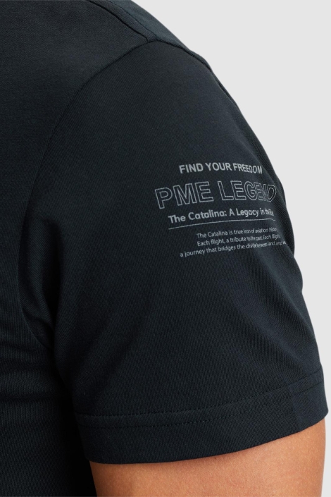 PME legend blauwe heren t-shirt | Close up