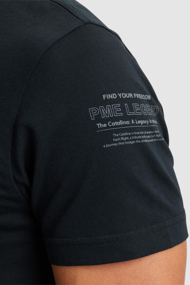 PME legend blauwe heren t-shirt | Close up