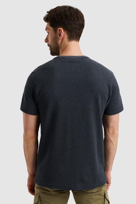 PME legend blauwe heren t-shirt | Model achteraanzicht