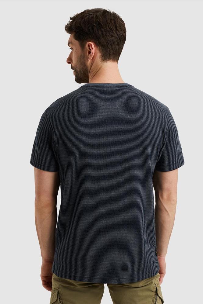 PME legend blauwe heren t-shirt | Model achteraanzicht