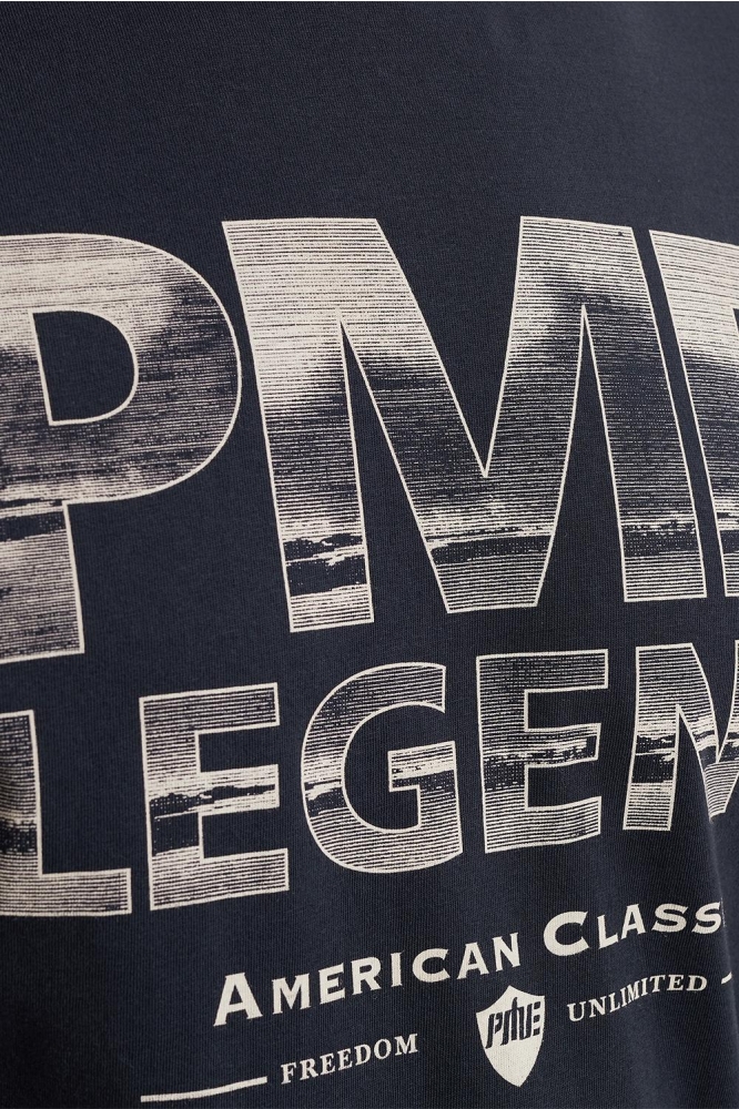 PME legend blauwe heren t-shirt | Close up