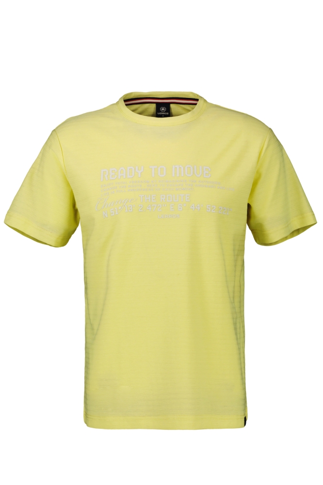 Lerros gele heren t-shirt | Vooraanzicht