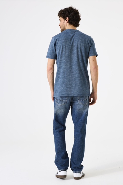 Garcia blauwe heren t-shirt | Model achteraanzicht
