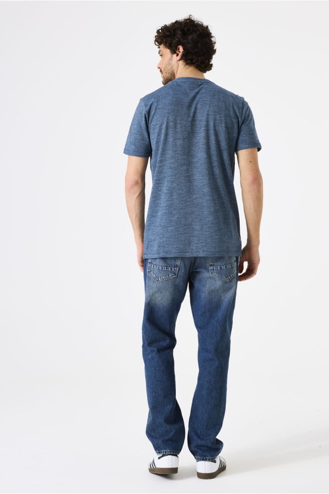 Garcia blauwe heren t-shirt | Model achteraanzicht