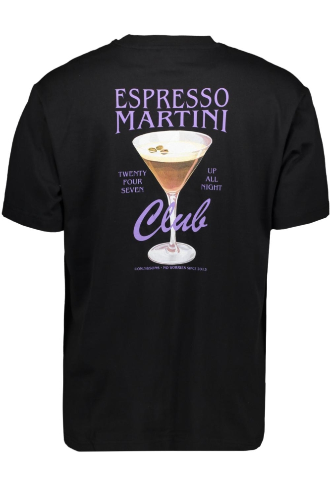 ONSCABANA COCKTAIL CLUB RLX SS TEE 22034380 JET BLACK