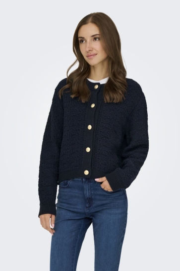 Jacqueline de Yong JDYJONNA LIFE L/S CARDIGAN KNT 15354847 TOTAL ECLLIPSE/BLACK