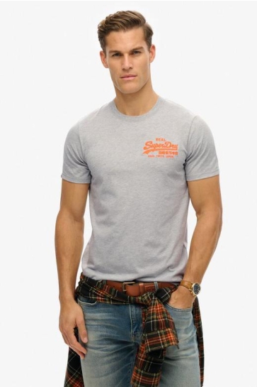 Superdry T-shirt VL EMROIDERED RELAXED TEE M1012207A Mid Grey Marl