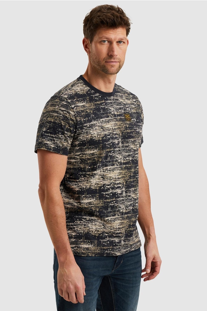 PME legend blauwe heren t-shirt | Model zijaanzicht