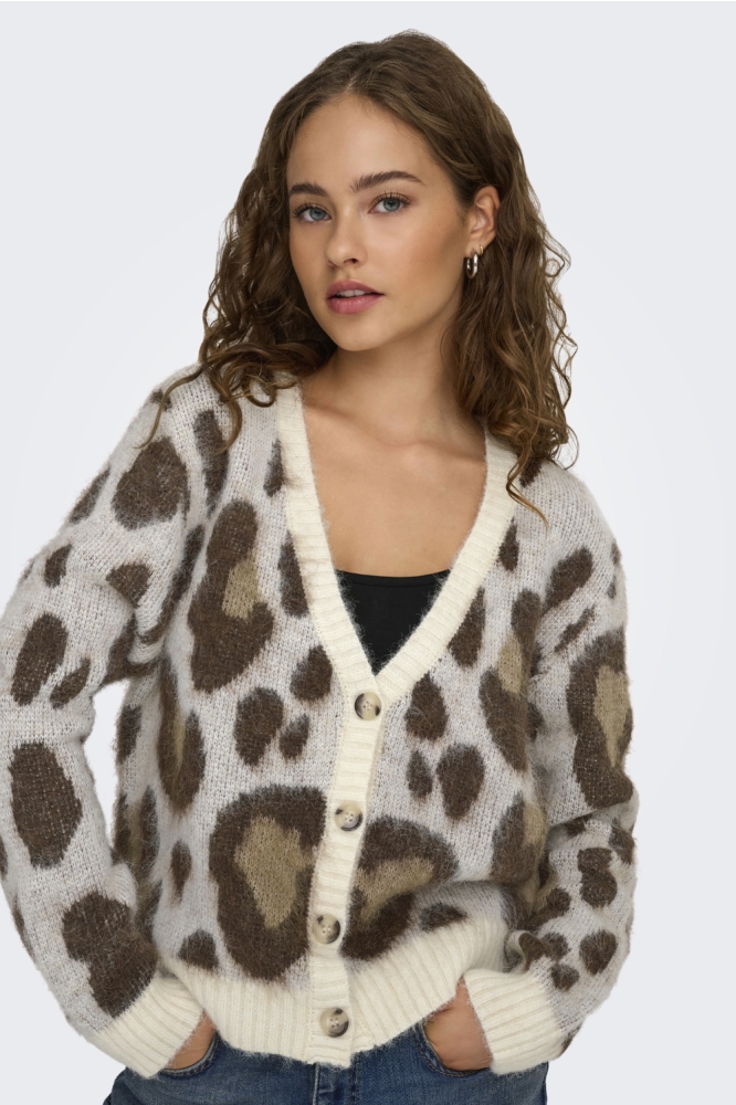Only ecru dames vest | Model vooraanzicht