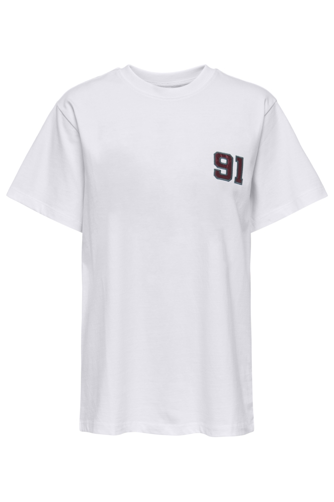 Only witte dames t-shirt | Vooraanzicht