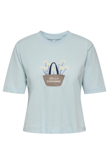 Only T-shirt ONLVITA LIFE S/S SUMMER TOP BOX JRS 15349876 STARLIGHT BLUE/SUNSHINE