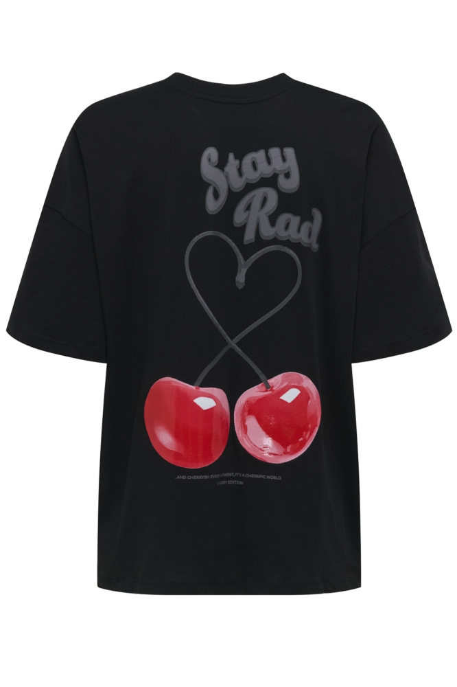 ONLCARRIE LIFE S/S CHERRY TOP BOX J 15351644 BLACK/RAD