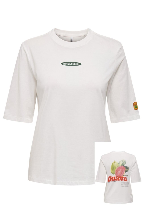 Only witte dames t-shirt | Vooraanzicht