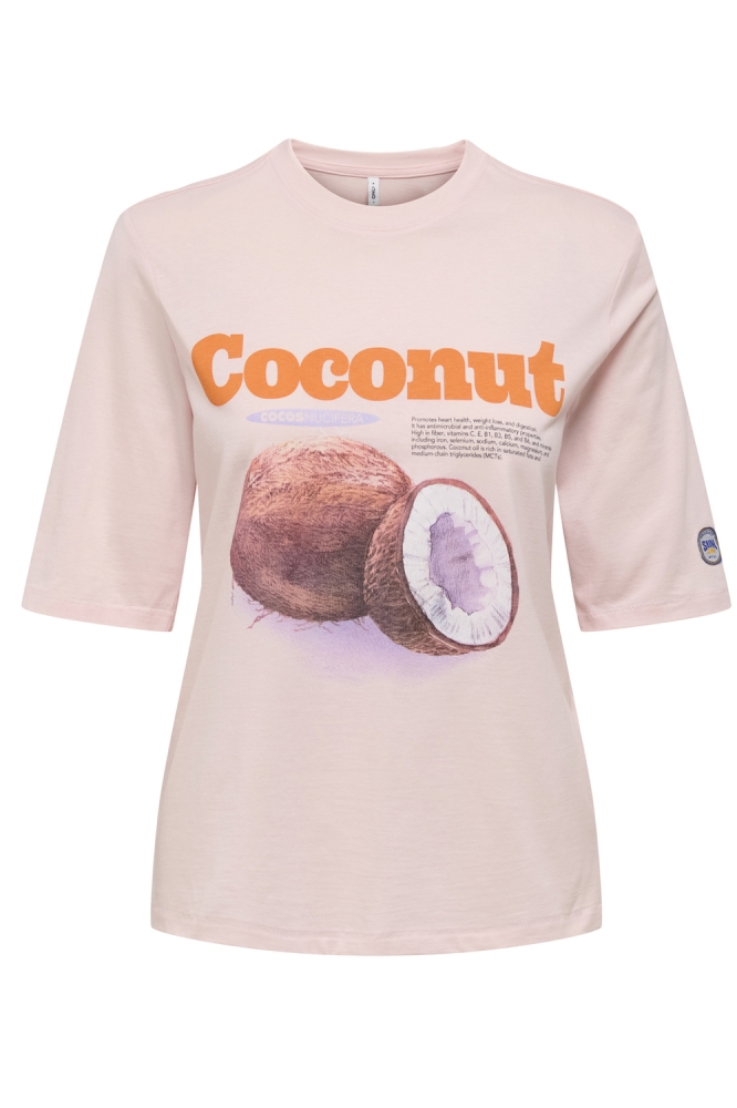 Only roze dames t-shirt | Vooraanzicht
