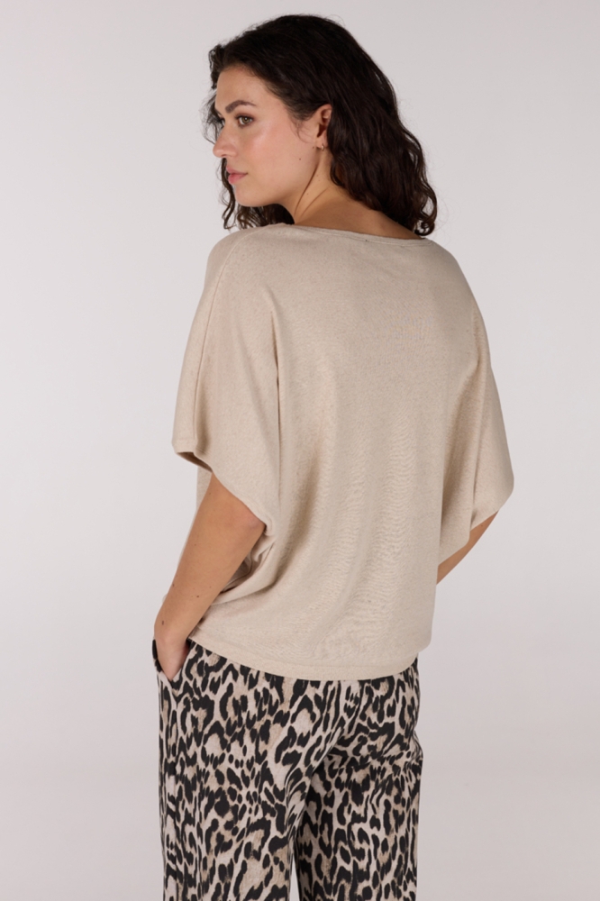 NANOUK SS25 SHIRT LJ 384 V NECK 000130 SAND