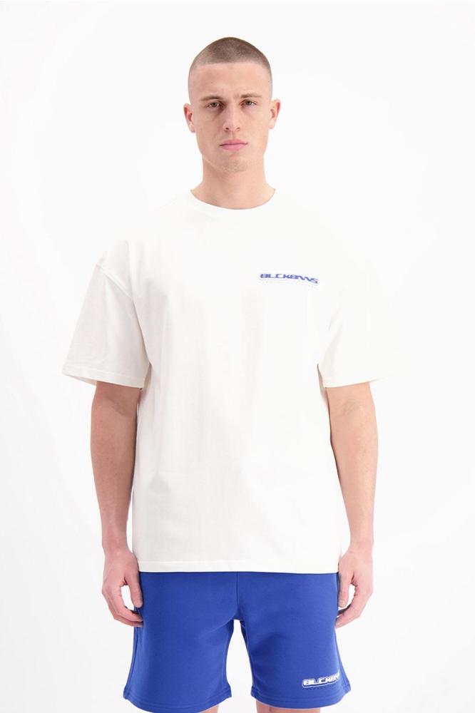 Black Bananas witte heren t-shirt | Model vooraanzicht