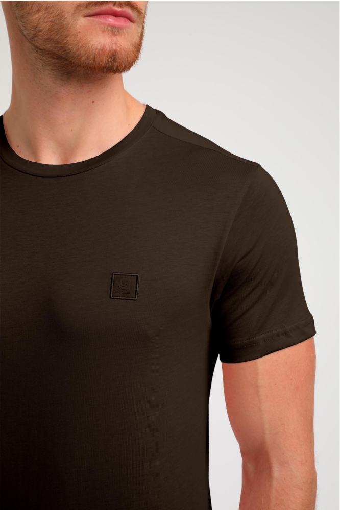 Gabbiano bruine heren t-shirt | Close up
