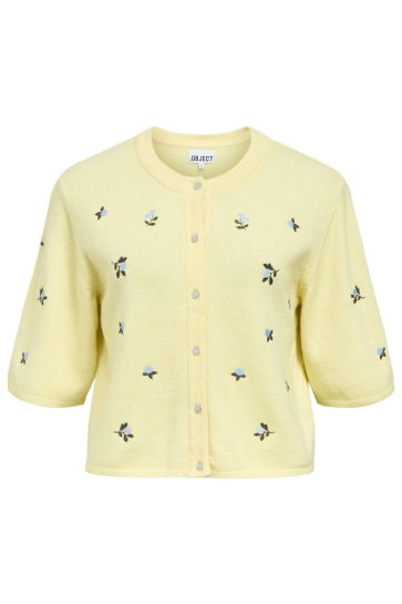 Object Vest OBJTHESS 3/4 SLEEVE CARDIGAN REP 23040627 LEMON MERINGUE/BLUEBERRIES