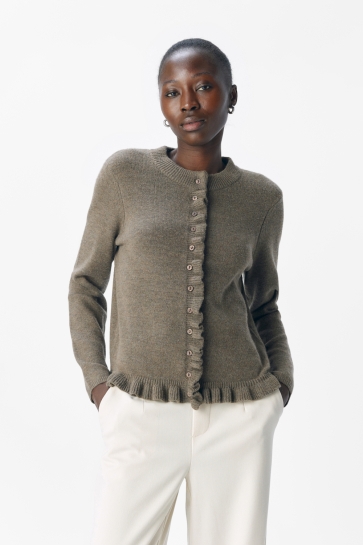 Object Vest OBJELVA L/S RE KNIT CARDIGAN DIV 23047779 Morel/Melange