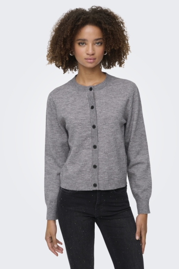 Only Vest ONLCAMILLE BASIC L/S CARDIGAN KNT N 15349639 MEDIUM GREY MELANGE